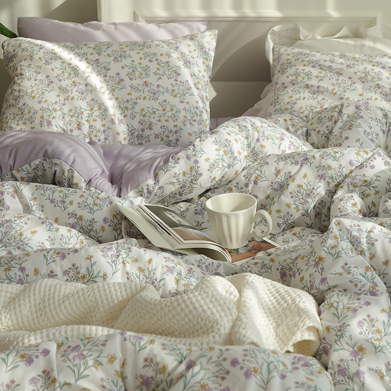 로맨틱감성 비올라 플라워 순면 모달 100% 사계절 차렵이불 SS+이불가방증정