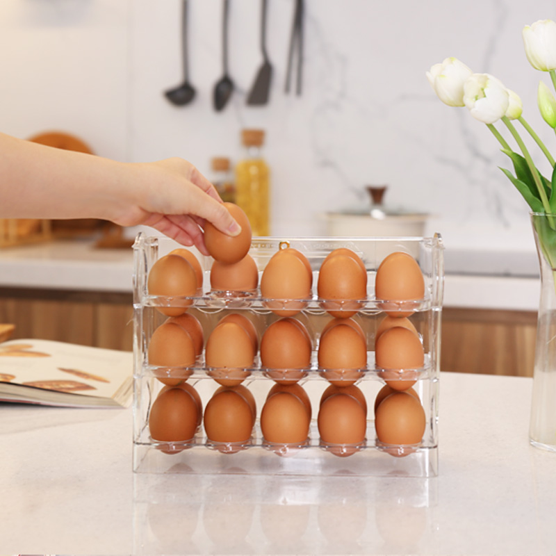 자동 플립 3단 30구 계란보관함 계란트레이