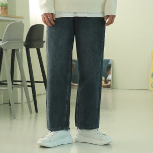 남자청바지 통큰바지 빅사이즈 밴딩 남자와이드청바지 착용 후기 | 사이즈/핏 총정리 - 상품 이미지 4