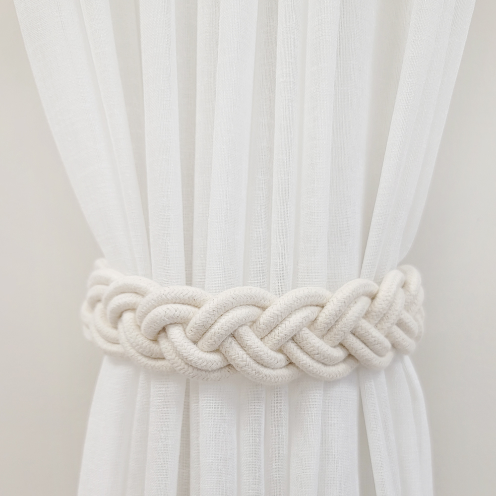 프리바토우 로럴 월계관 꼬임 커튼 마그네틱 자석 모던 타이백 끈 집게 걸이 장식