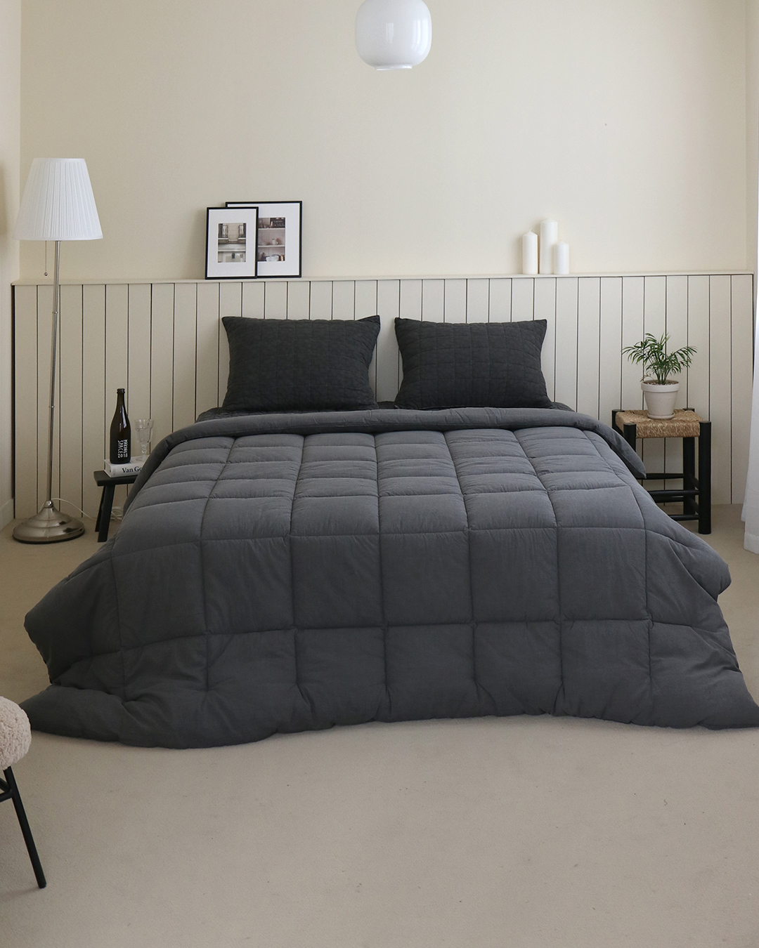 [네이버 단독] 모제무드 무형광 오가닉 순면 사계절 피그먼트 차렵이불 침구 세트 SS