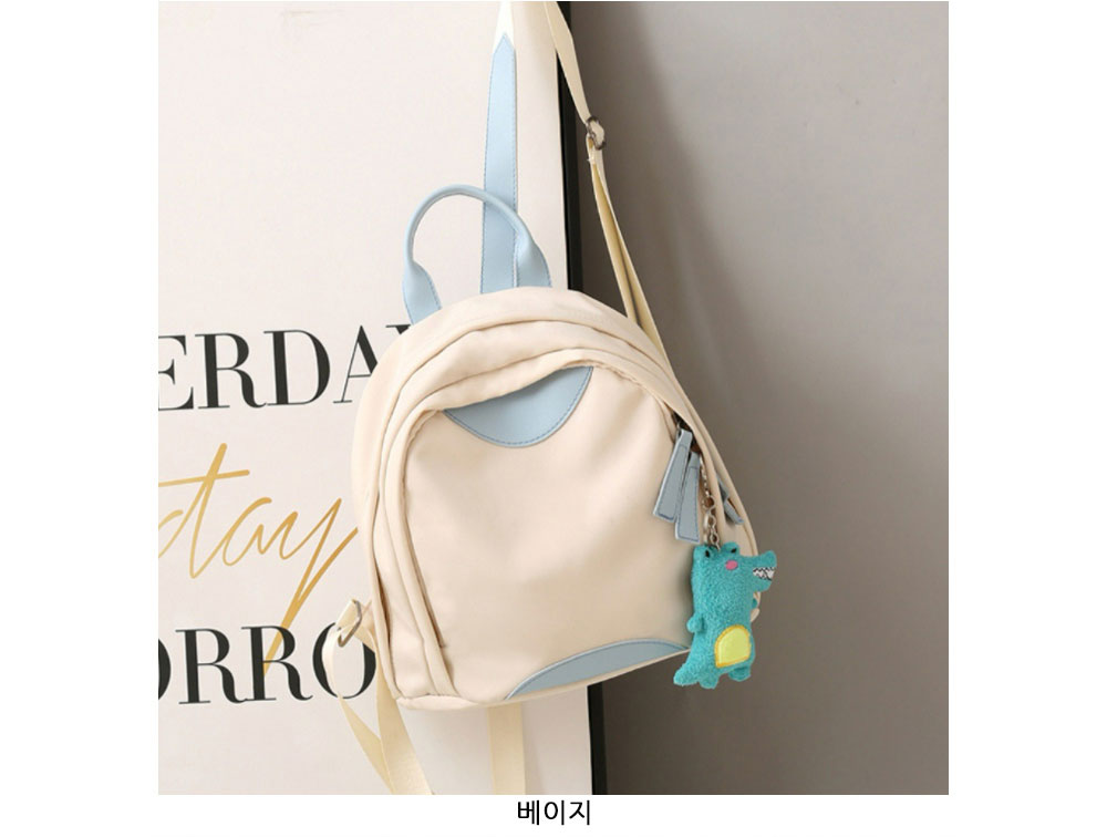 깜찍한 초 미니 작은 백팩 나들이 외출 가벼운 여행 스몰 아담한 캐주얼 백팩+키링 - 상세 이미지 2