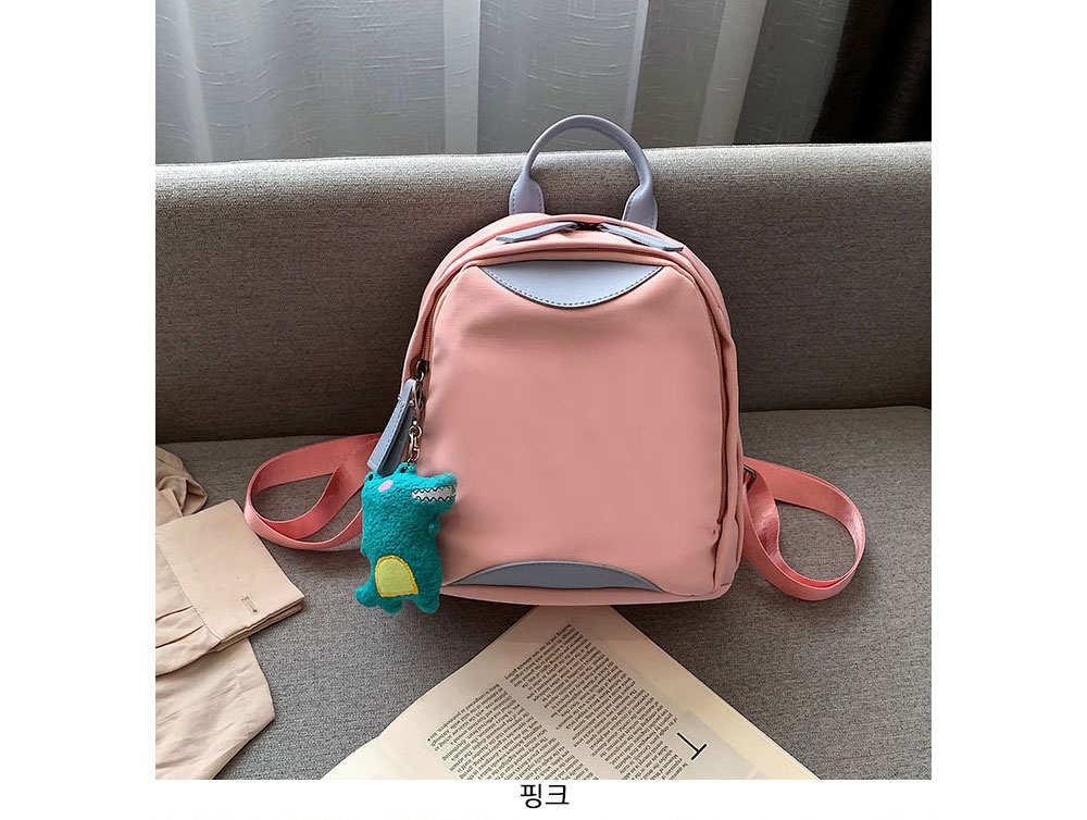 깜찍한 초 미니 작은 백팩 나들이 외출 가벼운 여행 스몰 아담한 캐주얼 백팩+키링 - 상세 이미지 3