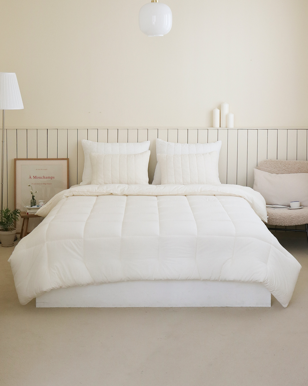 [네이버 단독] 모제무드 무형광 오가닉 순면 사계절 피그먼트 차렵이불 침구 세트 SS