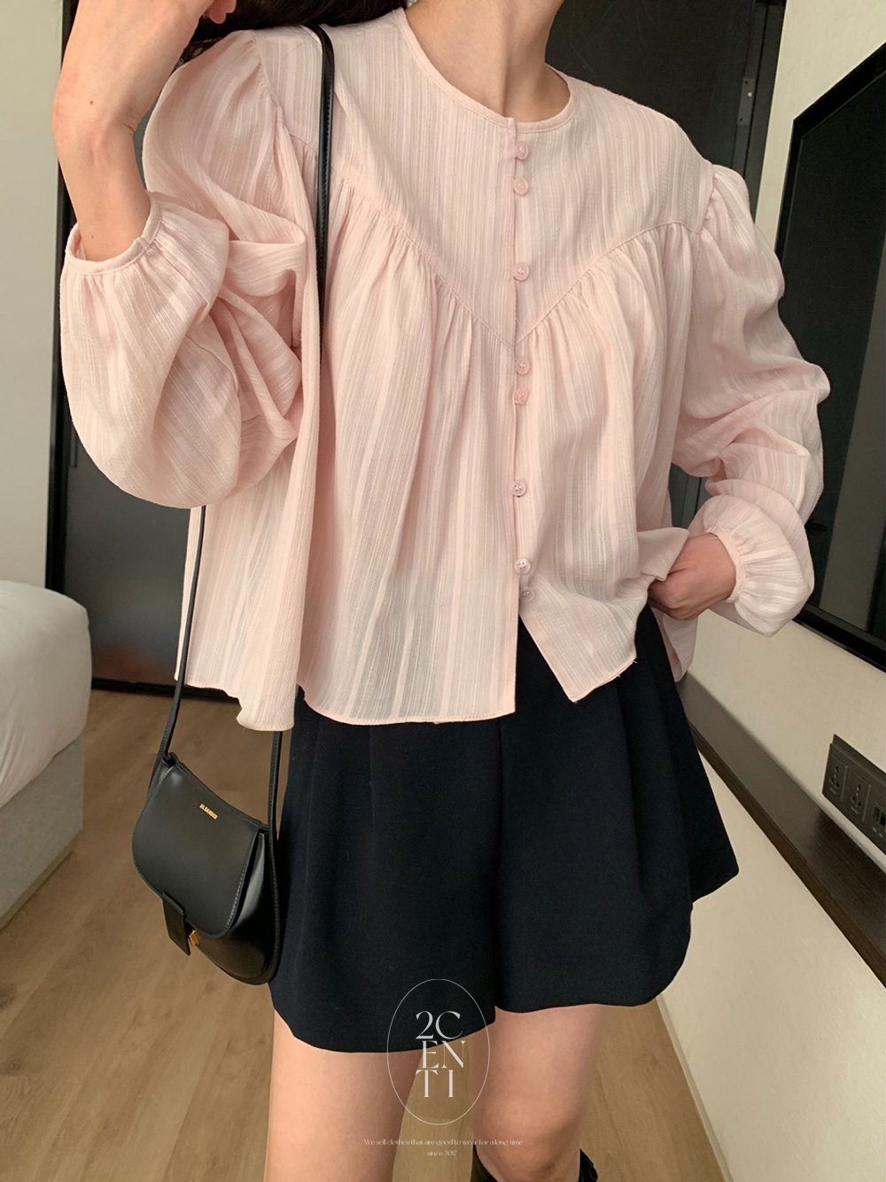 노벨라 핀턱 플레어 숏 팬츠 (3color) 미니 반바지 하프 봄 키작녀 - 상세 이미지 3