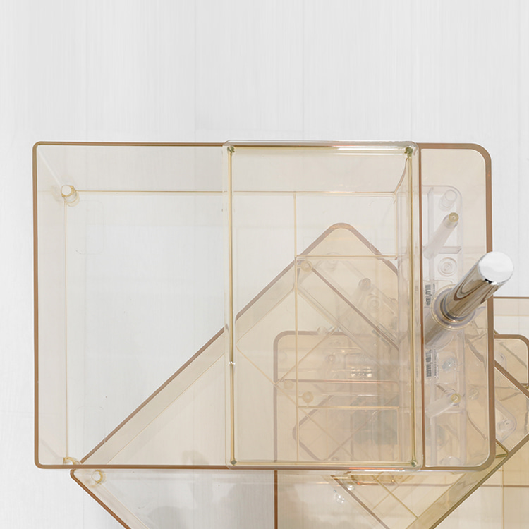 빙그리 회전서랍 트롤리 5단 투명옐로우 8128.1812