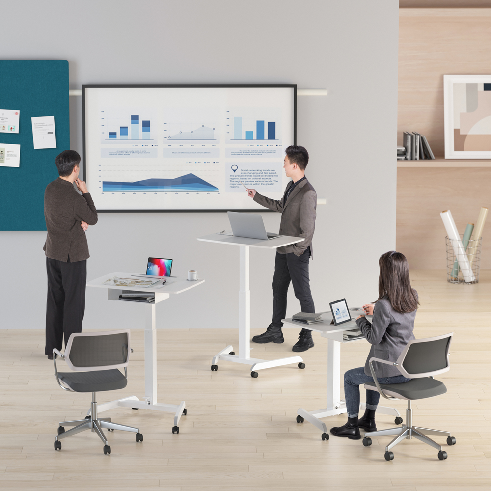 루나랩 사이드 테이블 001 기본형 화이트 노트북 이동식 입식 보조 책상 높이조절