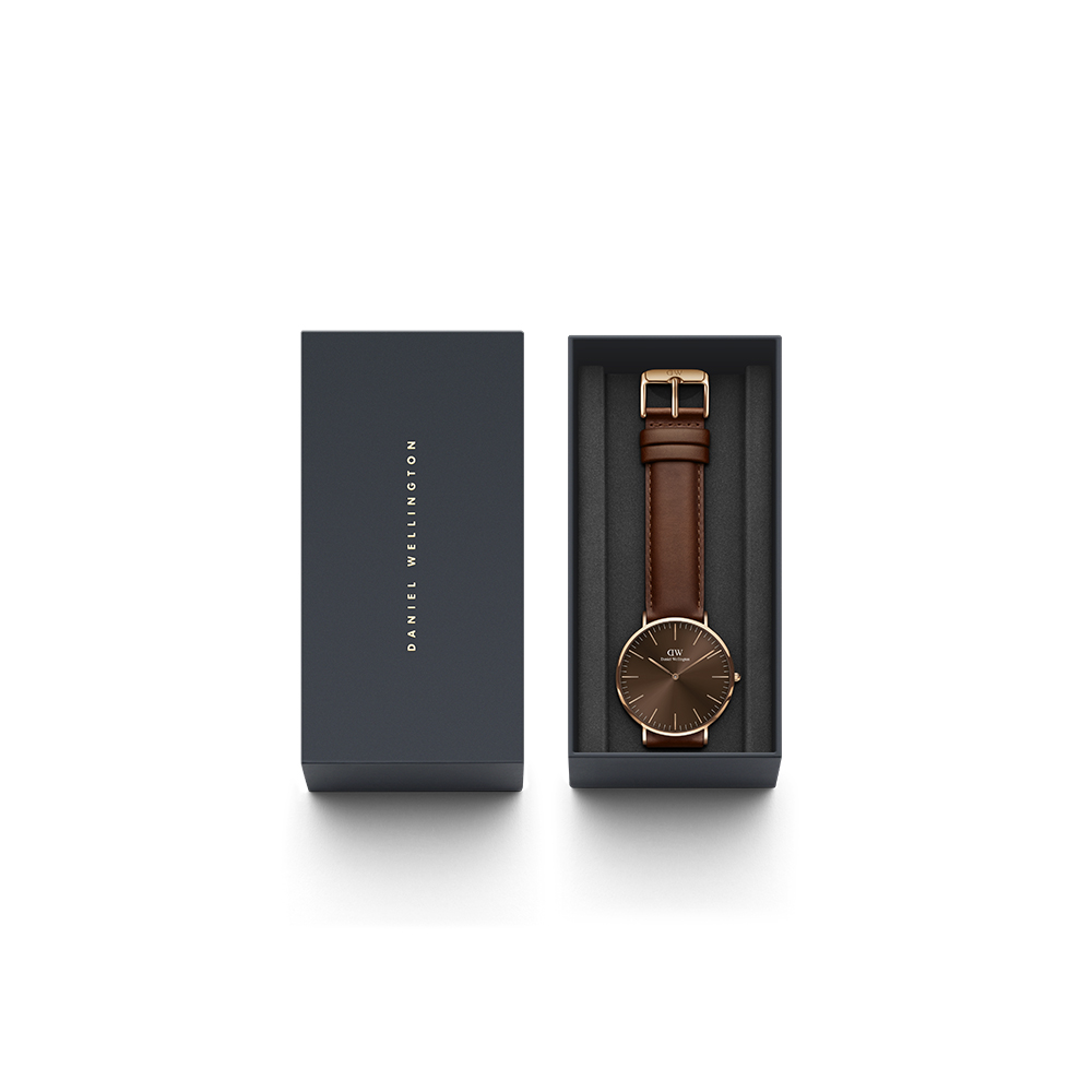 다니엘 웰링턴 CLASSIC ST MAWES AMBER 브라운 나파가죽 남자시계 이미지 7