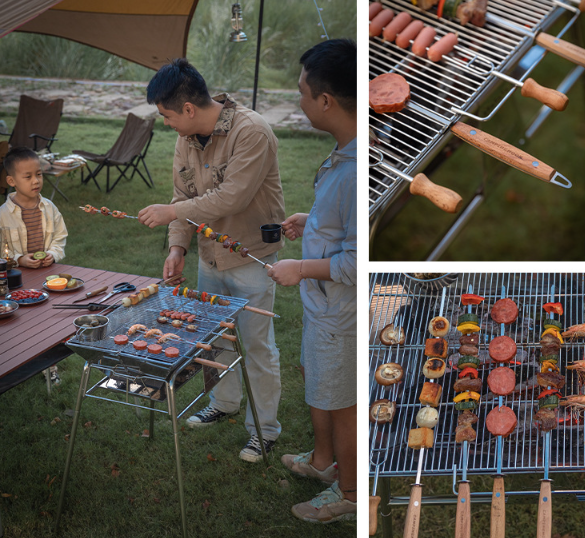 캠핑문 바베큐 스큐어 꼬치 8개 세트 K-480