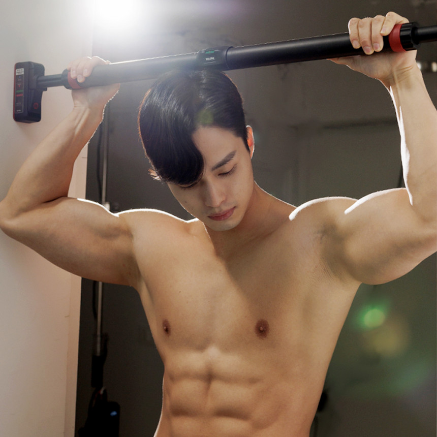 멜킨 가정용 문틀철봉 실내 턱걸이 홈트 운동기구 락튼 철봉 단축 풀업 봉 방문 틈 도어짐