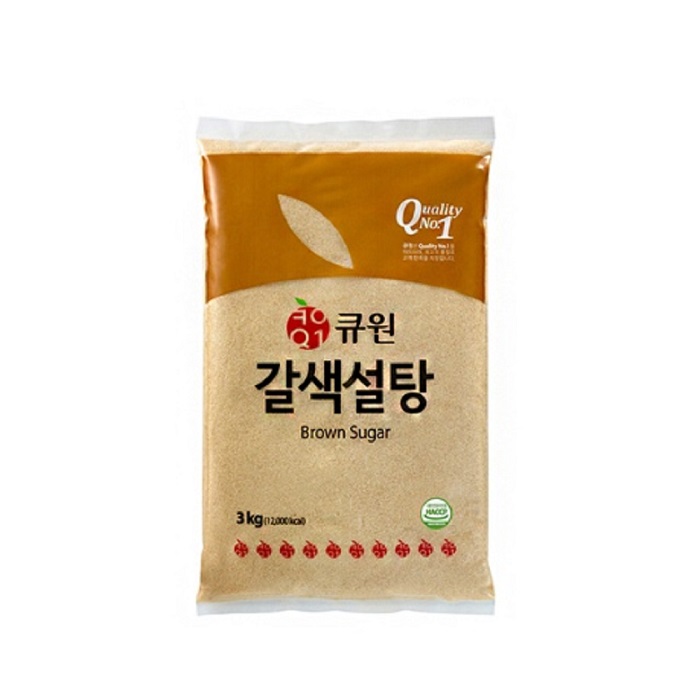 큐원 갈색설탕 3kg 6개 : 일이유통