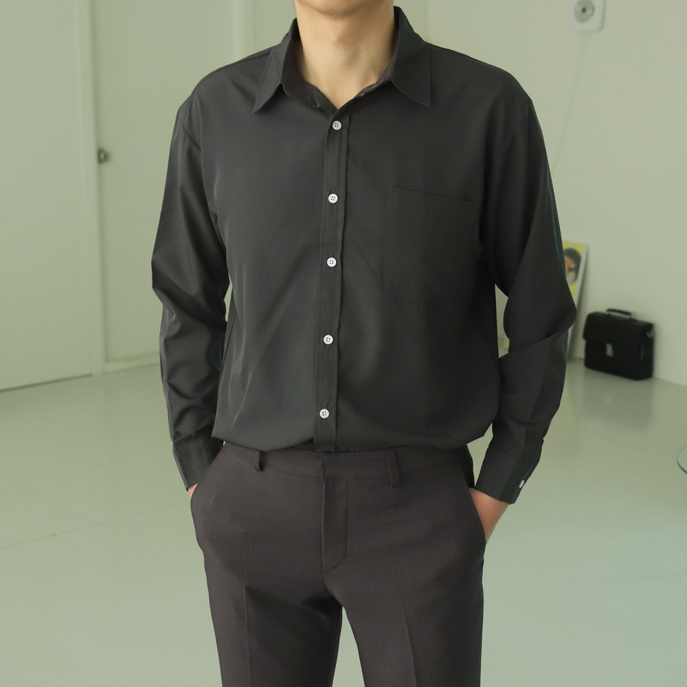 남자셔츠 실크 링클프리 남성남방 남자와이셔츠 이미지 4