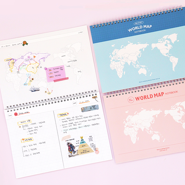 혼자공부 지도 노트 B5 한국지도 민트 - 상세 이미지 3
