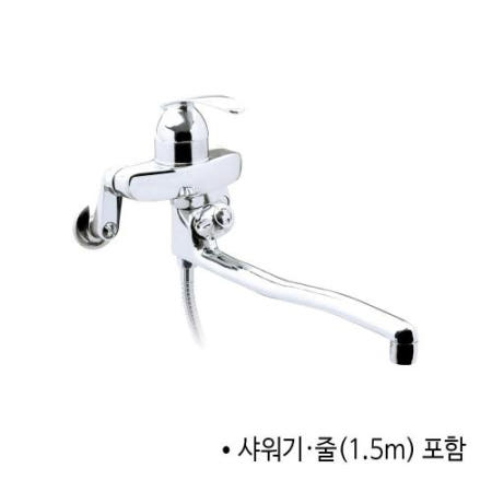 대정워터스 투홀 벽붙이 샤워기 겸용 수도꼭지 수전세트(은하수) 유비알혼합 ES9000
