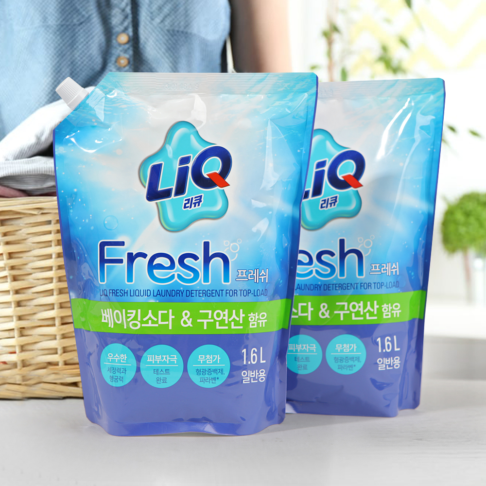 리큐 프레쉬 1.6L 리필 1개+1개 드럼세탁용 일반세탁용 - 상세 이미지 2