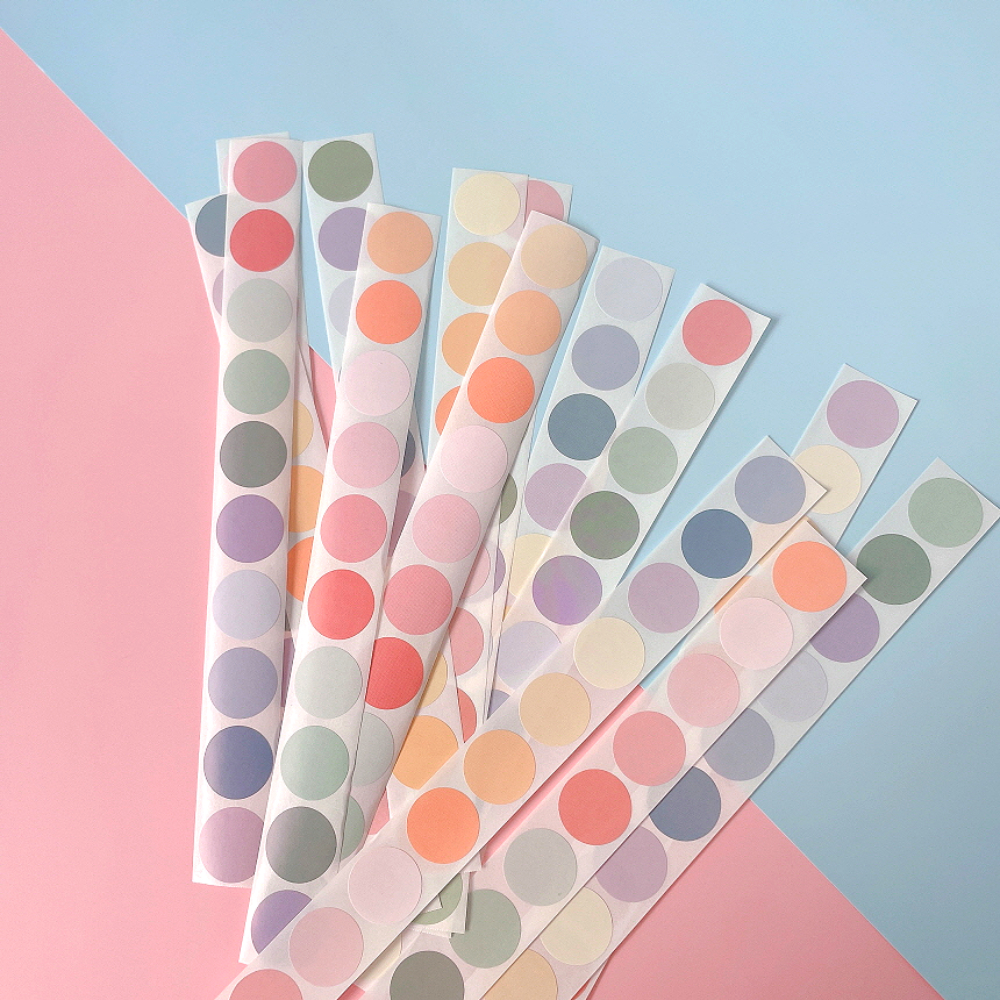 원형 스티커 스꾸 다꾸 답례품 구디백 포장 동그라미 스티커 파스텔 50p 제품 이미지
