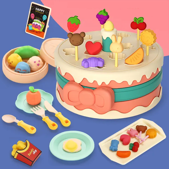 푸르베베 생일케이크 클레이 만들기 도구 세트 점토 찰흙 미술 놀이 - 메인 이미지