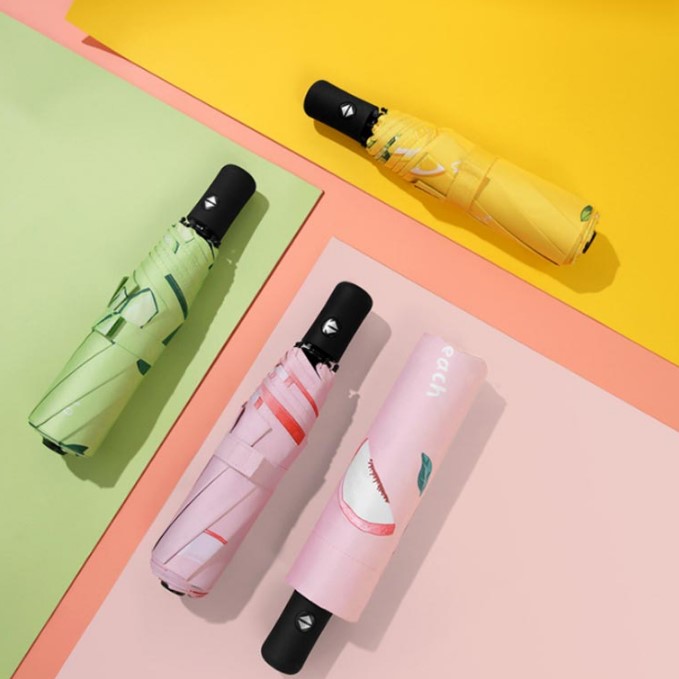 우산 3단 자동우산 노란 노랑 편의점 암막