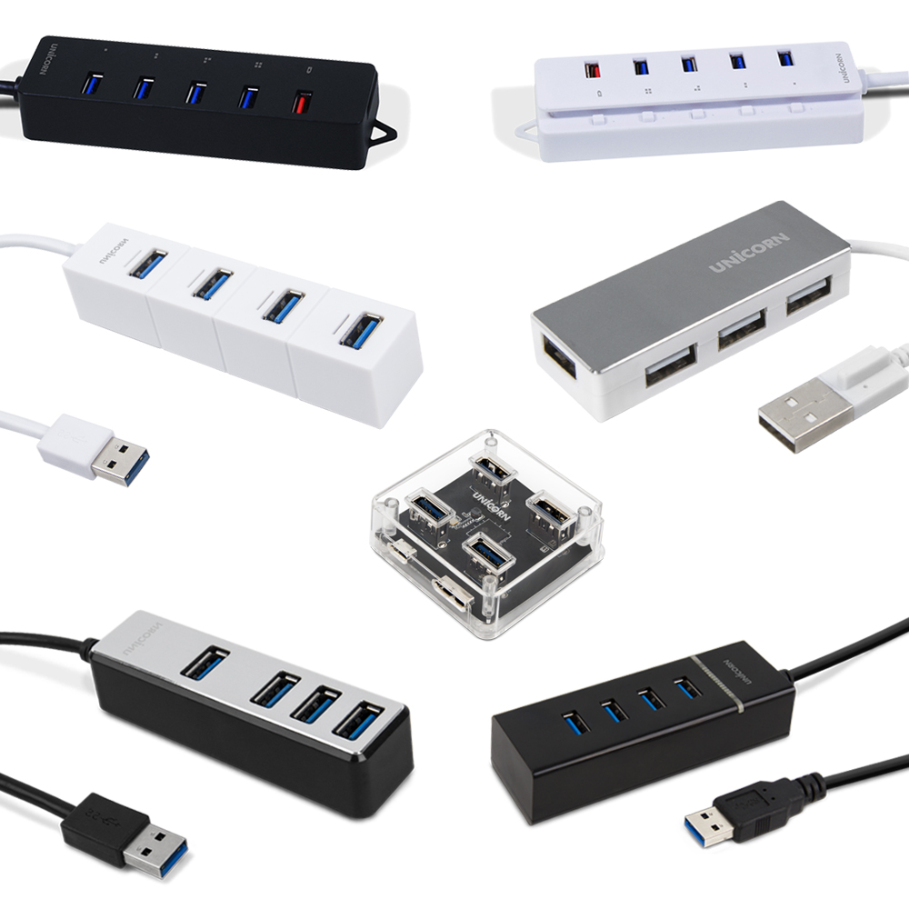 유니콘 RH-A40 레드 4포트 USB허브 USB2.0 - 상품 이미지