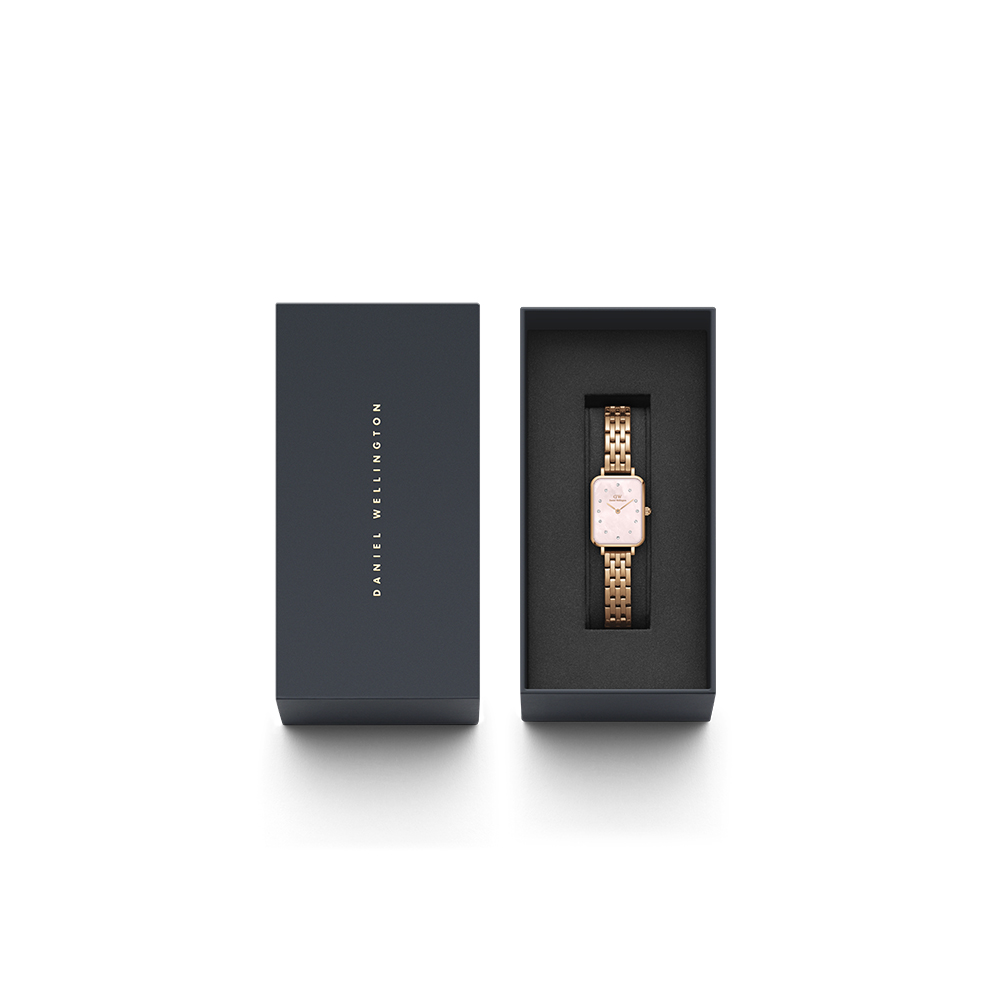 다니엘 웰링턴 QUADRO LUMINE 5-LINK MELROSE 천연자개 핑크시계 이미지 6