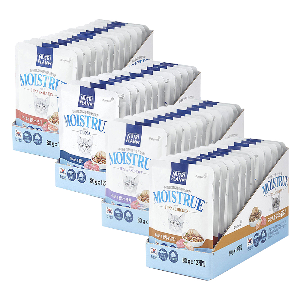 [야미스토리 캔 1P]+ 동원 뉴트리플랜 모이스트루 파우치 간식 고양이 통조림 혼합, 80g, 12개 - 상세 이미지 2