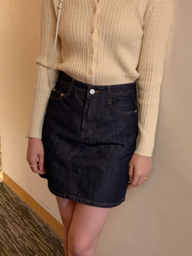 週末限定価格　タグつき未使用　5PK PEMAKE A-LINEデニムスカート 週末限定価格 タグつき未使用 5PK PEMAKE A-LINEデニムスカート