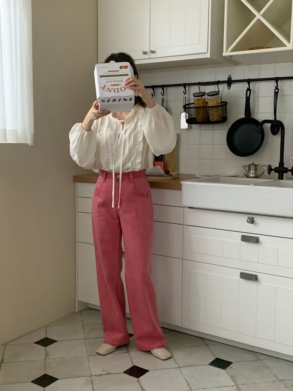 피그먼트 콘데님 면 와이드 통바지 팬츠 이미지 4