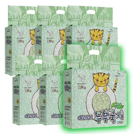 네꼬모리 두부국시(그린티) 2.8kg 6개(set) 두부모래 극세입자