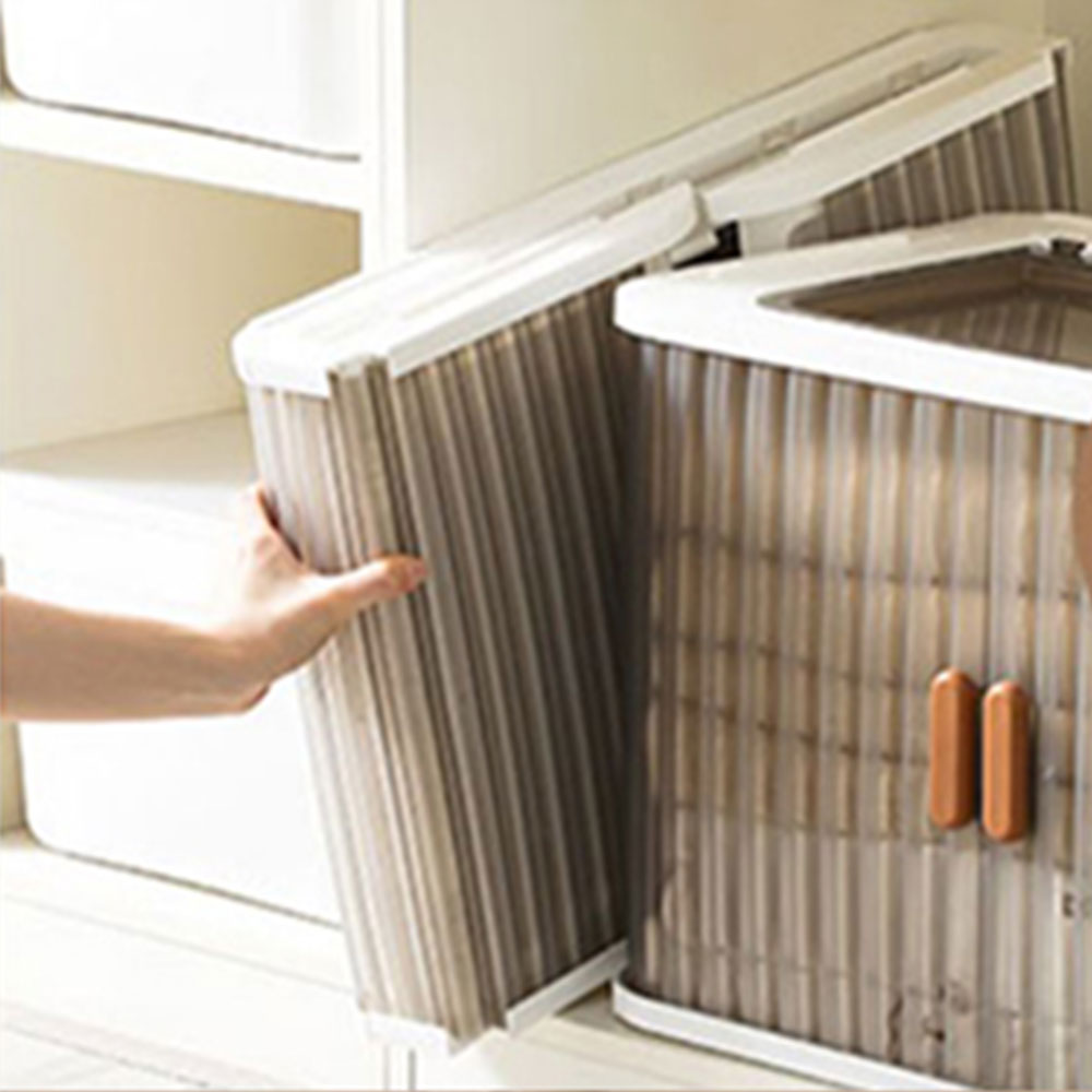 슬라이딩 양문형 리빙박스 대용량 펜트리수납함 플라스틱 수납정리함 폴딩박스 옷정리함
