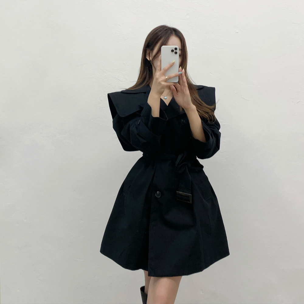 [세일] 케이프 트렌치 숏 코트 상세 이미지 2
