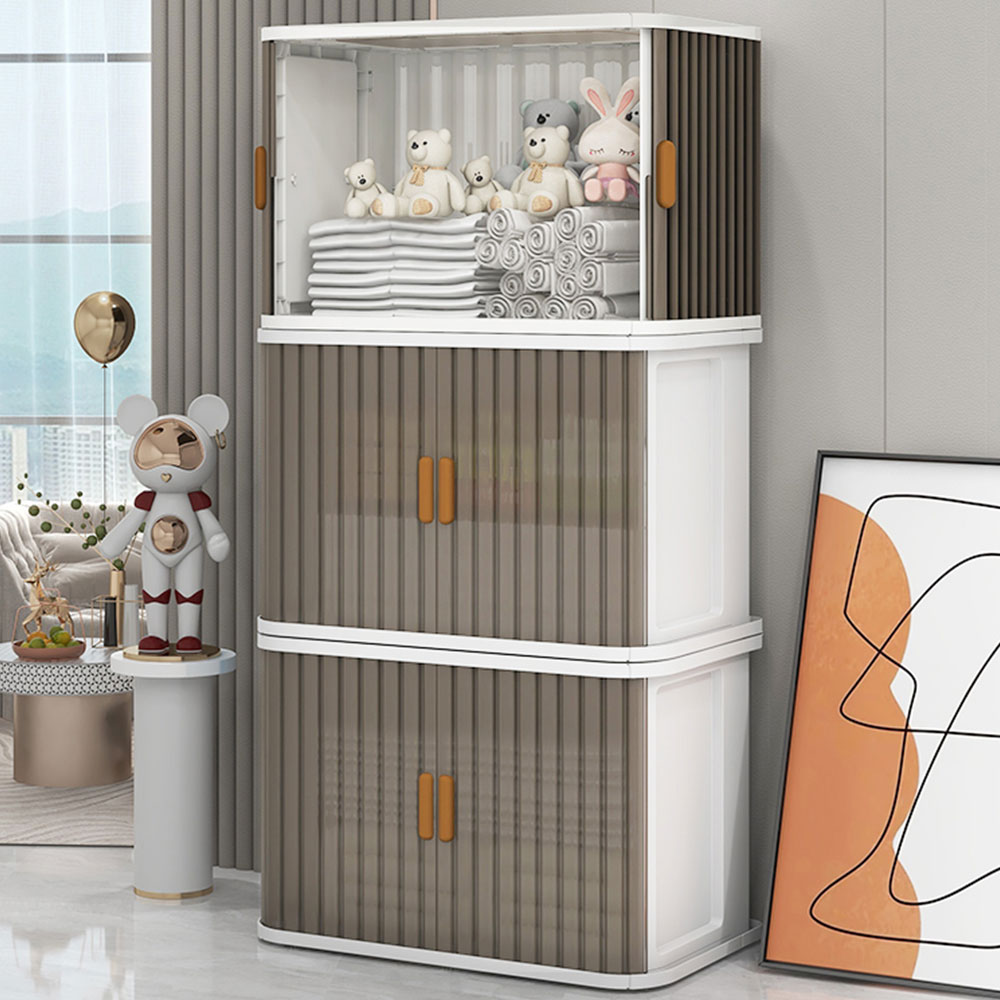 슬라이딩 양문형 리빙박스 대용량 펜트리수납함 플라스틱 수납정리함 폴딩박스 옷정리함