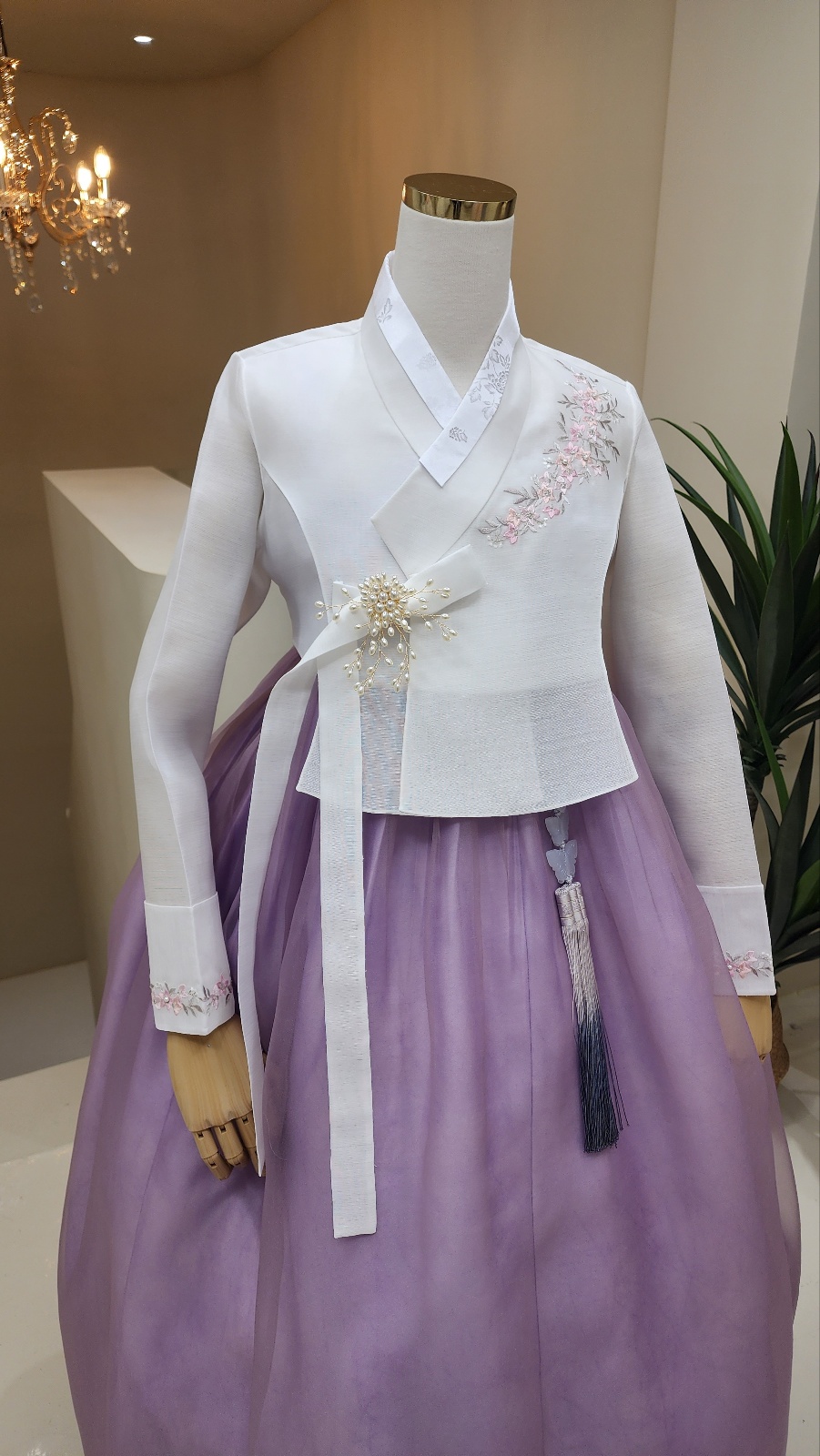 한복대여 은가비한복 여린꽃아씨(보라) 결혼식 여자 하객 혼주 가족 이미지 3