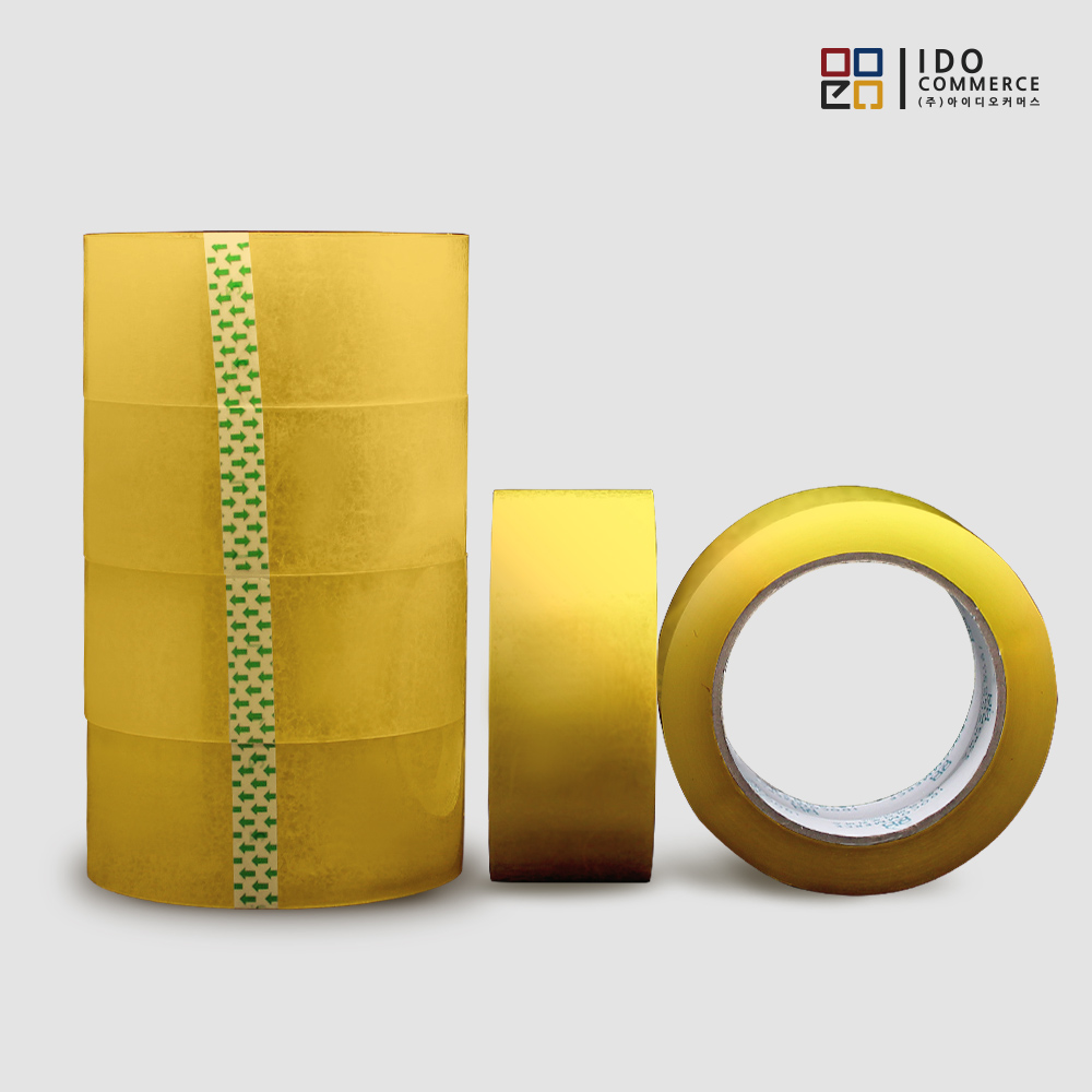 메디케이알 박스테이프 황색 투명 40m 80m 포장용 택배 OPP