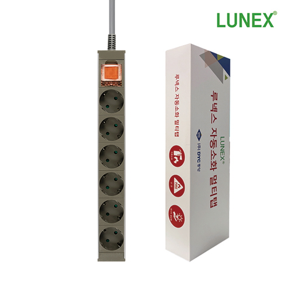 루넥스 화재예방 자동소화 알루미늄 멀티탭 안전한 화재예방 서버탭 6구, 3m, 1개