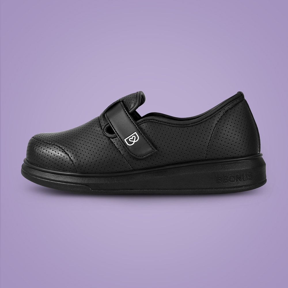 뽀너스 딥쿠션 블랙 간호화 스니커즈 운동화 기능성 간호사 실내화 오래신어도 편한 알바 신발