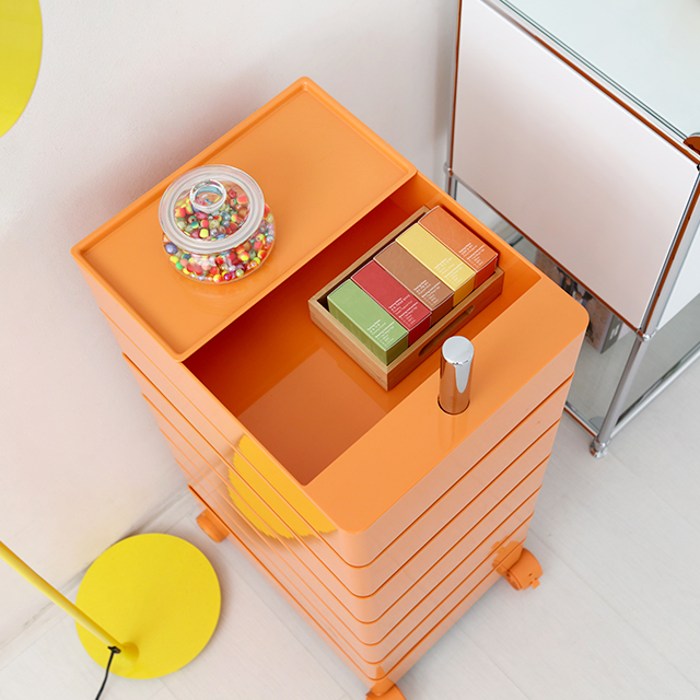 빙그리 회전서랍 트롤리 7단 오렌지 9258.4980