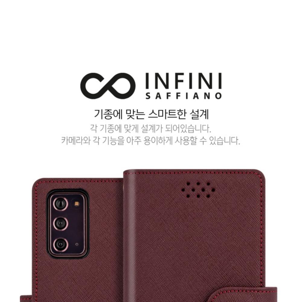 인피 천연 소가죽 사피아노 카드 지갑 다이어리 케이스 네이비, 갤럭시 노트9 - 상세 이미지 5