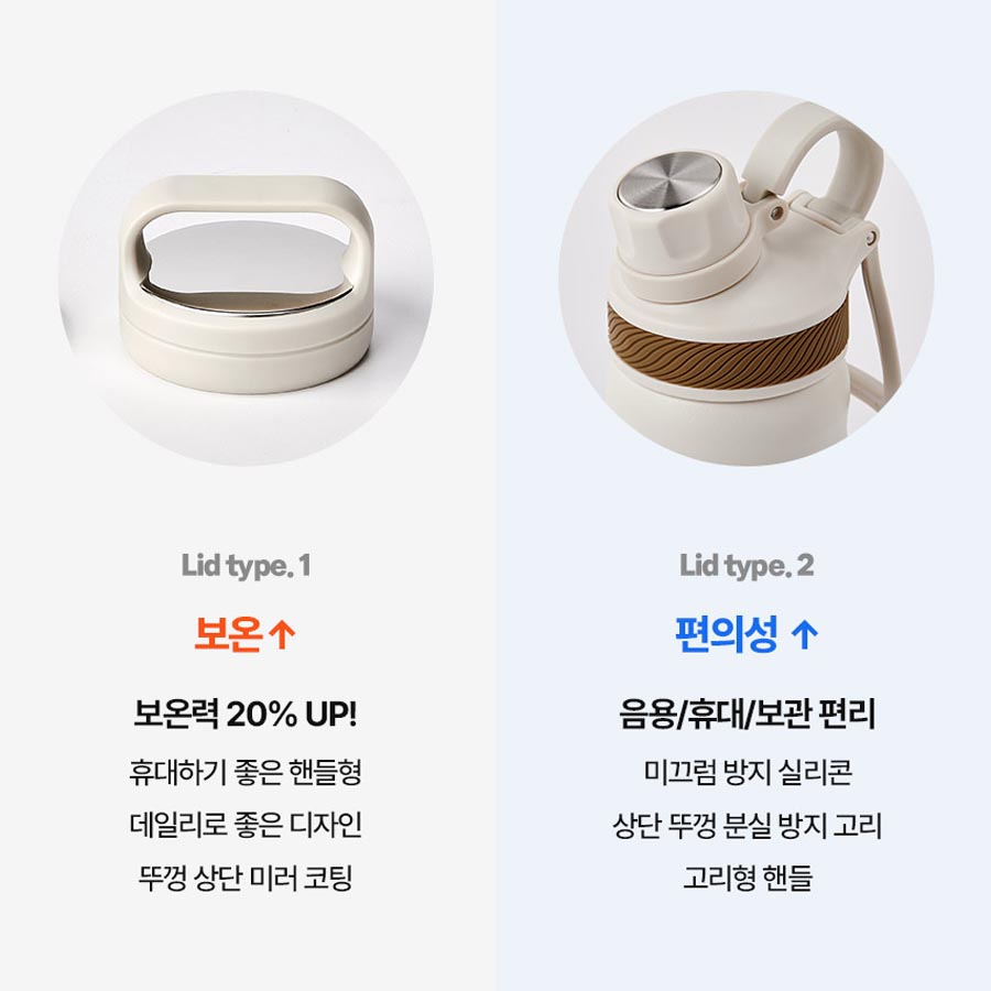 오슬로 아웃백트래블 스텐 손잡이 텀블러 보온병 350ml + 추가 보온뚜껑