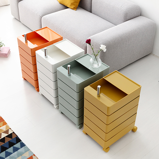 빙그리 회전서랍 트롤리 5단 오렌지 1556.8921