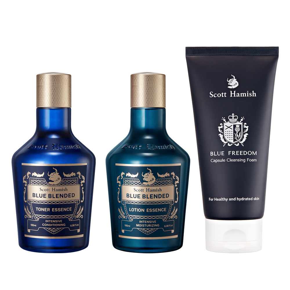 스콧해미쉬 단품3종기획 블루 블렌디드 토너 에센스 180ml+로션 에센스 180ml+블루 프리덤 캡슐 클렌징폼 150ml - 상품 이미지