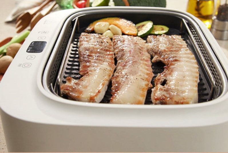 냄새없는 전기 그릴 연기안나는 무연그릴 홈쇼핑 삼겹살 고기 불판 실내 불판 화이트 - 상세 이미지 3