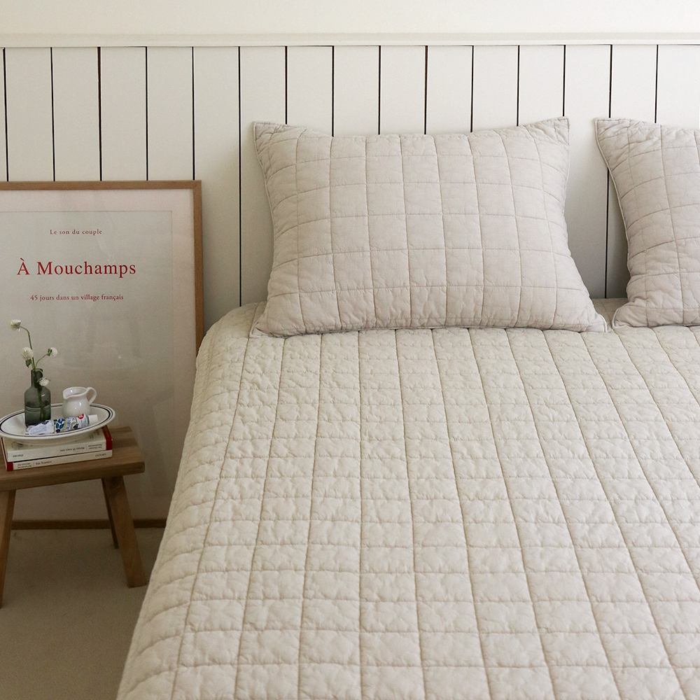 모제무드 스퀘어 오가닉 순면 피그먼트 패밀리침대패드 이불깔개 Q