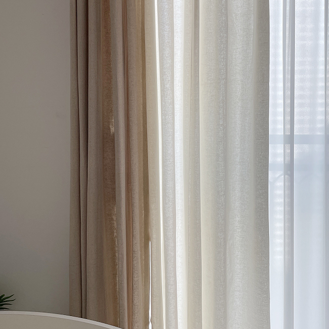 린넨 아이방 커튼 - 청록 S -130x150