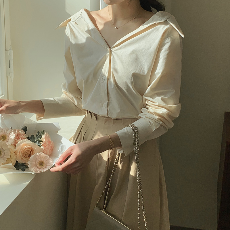 로라 오프 숄더 셔츠 bs7475 - 상세 이미지 2