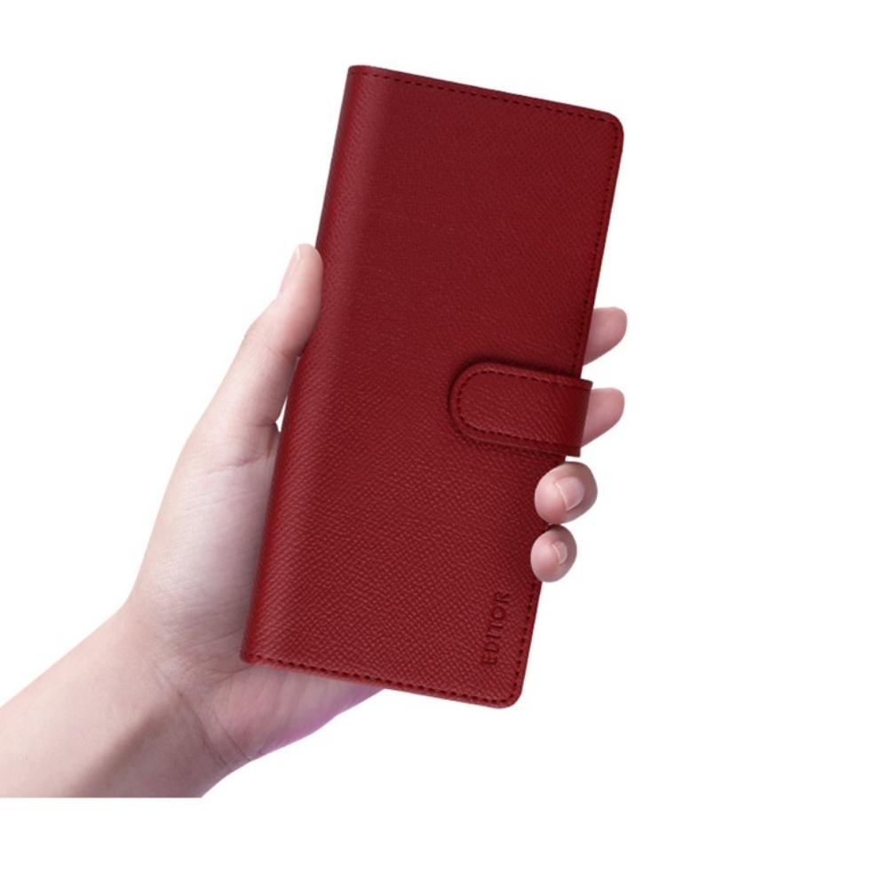 플디 카드 수납 가죽 지갑 케이스 레드, 갤럭시A32 - 상세 이미지 5