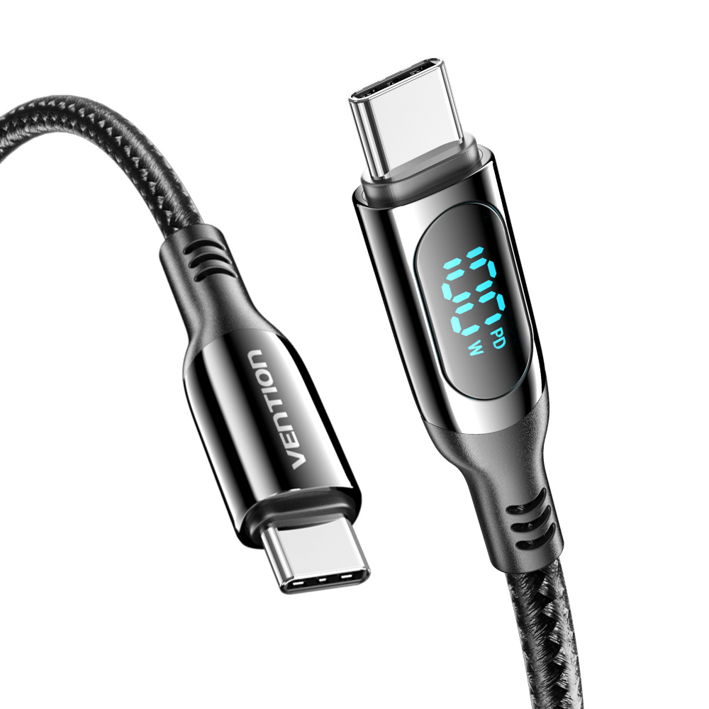 벤션 디스플레이 100W C to C타입 PD 고속충전케이블 TAY 1.2m, 1개 - 상품 이미지