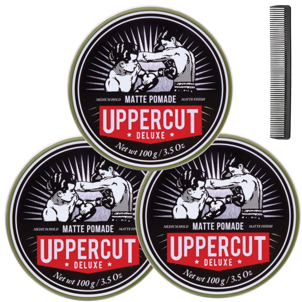 어퍼컷디럭스 매트 포마드왁스 100g x 3개 트리플팩 빗