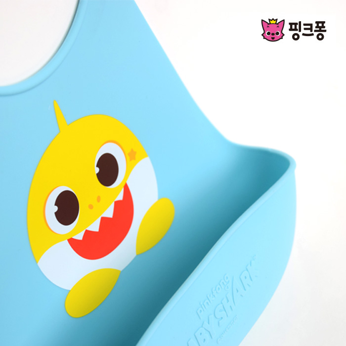 핑크퐁 아기상어 실리콘 이유식 턱받이 - 상세 이미지 3