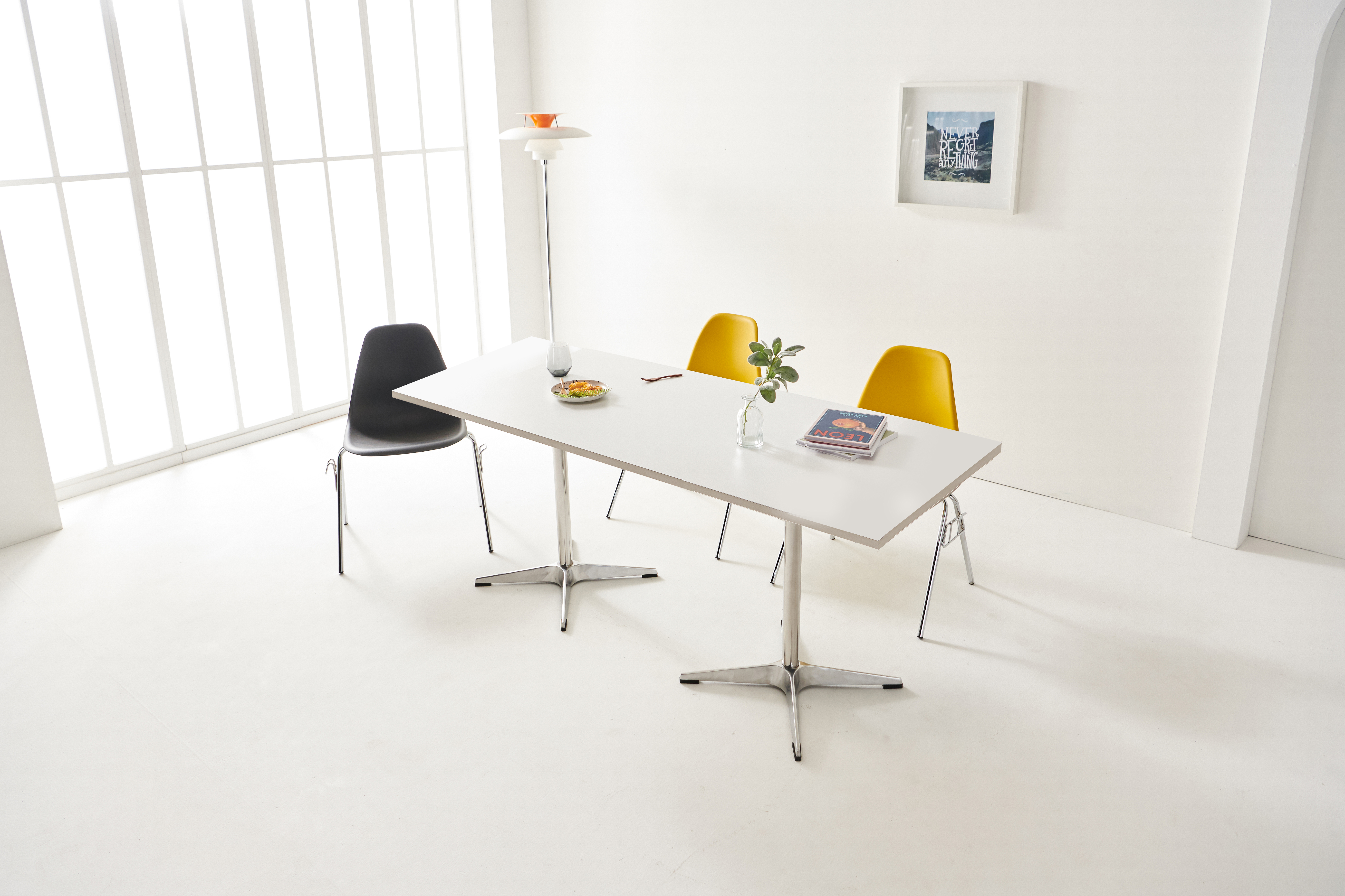 플랜 사각 카페 업소용 테이블 1600 블랙