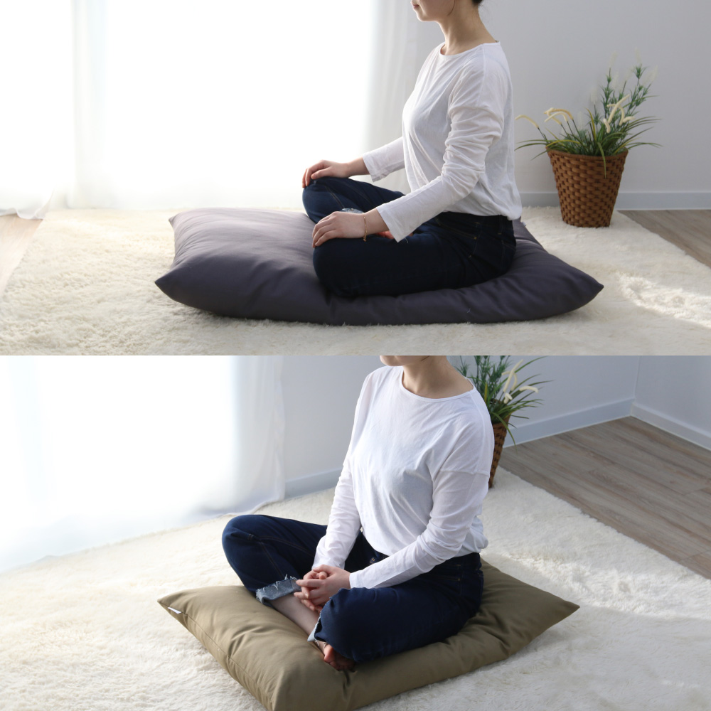 우리앤데코 목화솜 절방석 108배 기도 명상 좌복 대방석 대형방석 캔버스 내추럴 60X90